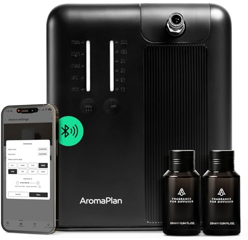 AromaPlan 5 Star Collection Cold Air Scent Diffuser, Whole House (2 Scents Included)- Waterless Smart Aroma, Scent &Time Adjust., App Control, HVAC | Home, Commercial, Hotel | Large Room, 2,000 sq.ft