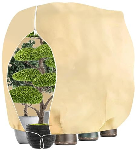YAUWAIE Protection hivernale pour plantes, 250 x 360 cm, protection contre le gel, protection hivernale, olivier, protection des plantes d'hiver, palmiers avec fermeture éclair, réutilisable