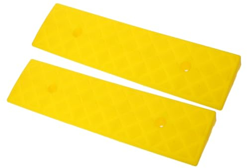 Rollstuhl Übergangsrampe 2 Stück Kunststoff für Türschwellen | Gelb, 50x13cm, 3cm Höhe, Rutschfest, Beschädigungsresistent, für Haushalt und Arbeit