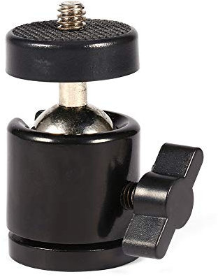 Bonbela Soporte de Rótula de Bola Mini de 360° para Trípode de Cámara de 1/4 y Soporte de Flash de 3/8