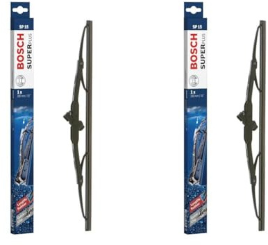 Bosch Wiper Blade Super Plus SP15, Length: 380mm − Single Front Wiper Blades (Pack of 2)