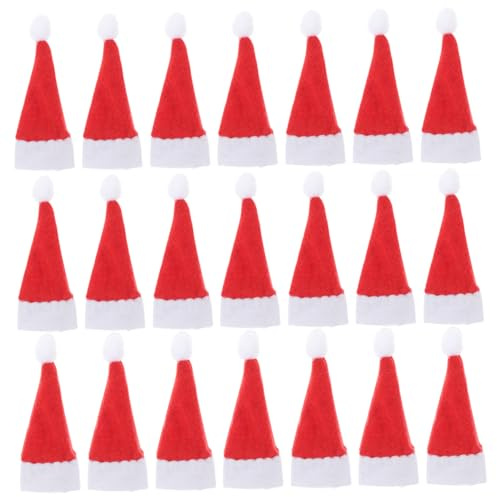 Healifty 30 Stück Mini Weihnachtsmützen Lollipop Hüte Dekorative Weihnachtsmützen für DIY Bastelprojekte Süße Weihnachtsdekoration für Party und Fotografie