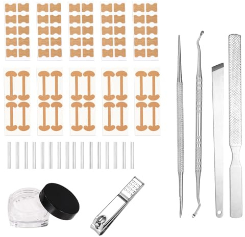 Kit Rimozione di Unghie Incarnite, Professionale, Strumento per Pedicure Unghie Incarnite con Strisce Correttive Tagliaunghie Lima e Rifinitore Strumenti Pedicure per Uso Domestico