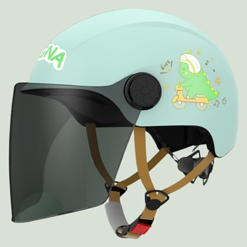 Casco De Moto Infantil con Protección contra Impactos, Homologado Según La Norma ECE 22.06, con Visera Solar, para Niños Y Niñas De 3 A 12 Años E,48-58cm