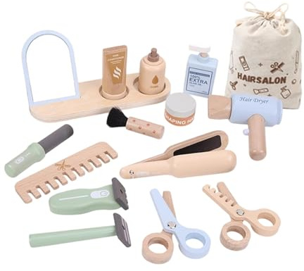 Amagogo Juego de peluquería para niños con Peine, Juguete de Actividad motora, Kit de simulación de Peinado, miniplancha para niñas