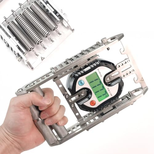 Dinamometro manuale per allenare la forza della presa, tester digitale con schermo LCD retroilluminato, capacità 150 kg, 5 molle per riabilitazione e uso domestico