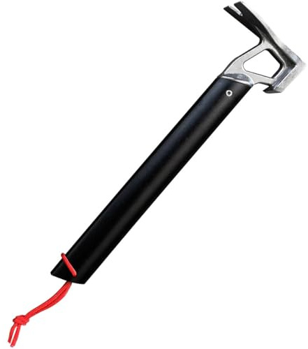 GETAJGHSD Multifunktionaler Zelthammer aus Aluminiumlegierung mit Edelstahlkopf Leichter Outdoor Camping Hammer mit Handschlaufe für Zeltaufbau und Tägliche Nutzung