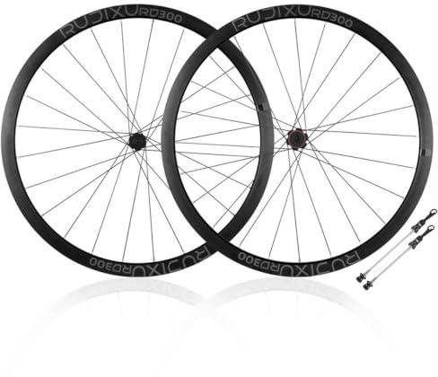 700c Hjulset Road Bike Hjul QR Nav 100mm Framhjul/135mm Bakhjul Center-lock-skivbromsar Fälg Kompatibel Med 7-12/11-12 växlade(HG,36T)