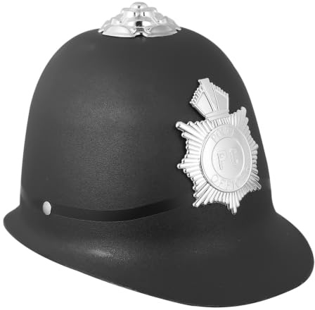 VICASKY Schwarzer Polizei Hut aus Kunststoff Atmungsaktiv und Bequem für Rollenspiel und Kostümparty Unisex Klassische Polizeimütze für Halloween und Dress Up