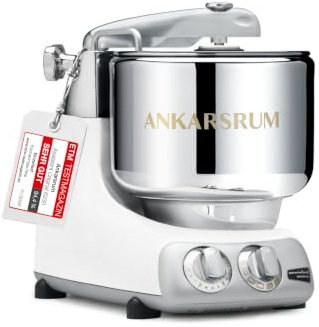 Ankarsrum Assistent Original 6230 Küchenmaschine, Mineral White | 1500 Watt, multifunktionale Küchenmaschine u.a. zum Backen, mit 7 Liter Edelstahlschüssel, handgefertigt in Schweden