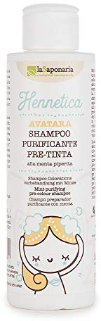 La Saponaria | Shampoo pre tinta Avatara, Shampoo pre-tinta purificante alla menta, per un colore più intenso e duraturo,150ml