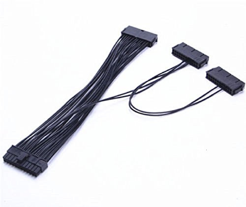 Cable triple PSU 3 fuente de alimentación de 24 pines ATX cable adaptador de placa base (30 cm) para máquina minera BTC