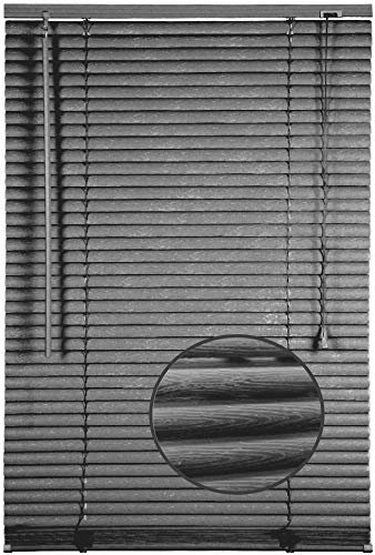 Funky Gadgets Grey Embossed Pattern PVC Window Venetian Blind Blinds Easy Fit Curtains Made to Measure Blinds Windows Treatment Shutters Twist Open Close(Steel Grey Embossed Pattern, 120 x 150 cm)