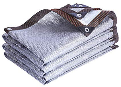 BBGS Sonnenschutz-Schattierungsnetz, Schattenisolierendes Aluminiumfolien-Sicherheitsfenster für Wintergarten-Balkondach Fensterbank Außenterrasse Im Freien(Size:1 mx 3 m)