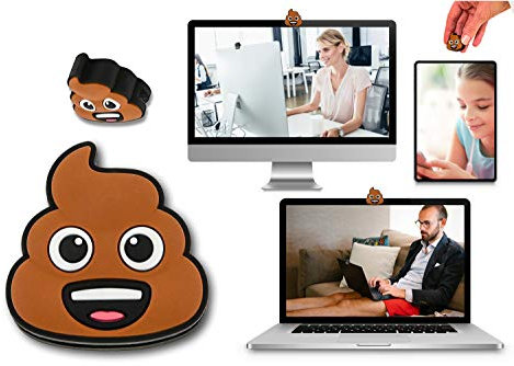 hidemonkeys (1 Stück Webcam Abdeckung, Laptop Kamera Abdeckung, Webcam Cover, Smiley Camera Cover für Laptop, Emoticon Privacy Cover, Notebook und Tablet im 3D Emoji Design Brown (Pile of Poo)