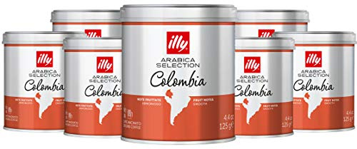 illy Ground Coffee, Luxury Arabica Coffee Selection, Colombia, Pack of 12 x 125 g