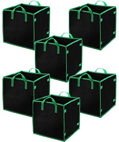 DOPORA 6 Stück Rechteck Pflanzbeutel, Pflanzsack mit Griffe,Blumen, Pflanzen und Mehr Tomaten wiederverwendbar, waschbar,10 gallons 35X35X35CM