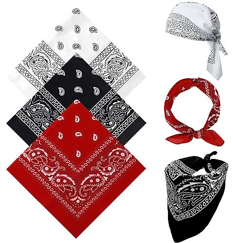sularpek Bandanas Paisle, 3 pañuelos unisex, pañuelo multifunción, Bufanda Bufandas para el cuello Muñequera Pañuelo de anacardo Diseño Pañuelo
