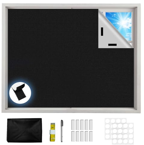 300x145 cm Fenster Verdunkelung Magnetisch 100% Verdunklungsstoff Verdunkelungsrollo ohne Bohren Dachfenster Sonnenschutz Verdunklung Abnehmbar für Dachschräge