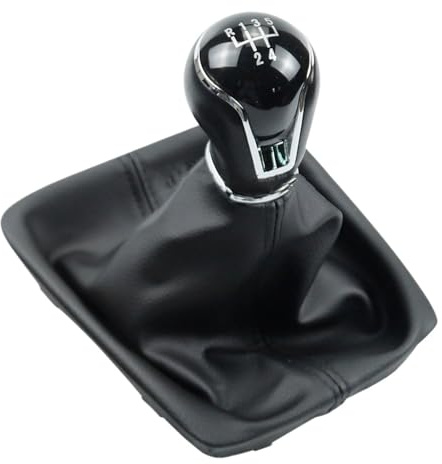 Oxektgb Coche Pomo Palanca Cambios Para Seat Para Leon III 3 MK3 2012 2013 2014 2015 2016 2017 Manual 5/6 Velocidad Palanca Cambios Pomo Cuero Funda Palanca velocidad Coche(5 Speed)