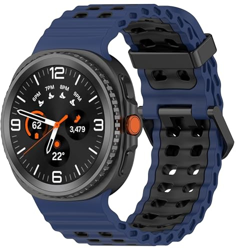 VeveXiao Robust andningsbart sportband Galaxy Watch 8 Classic 46 mm band, mjukt silikon vattentätt ersättningsband för Galaxy Watch 8 40 mm 44 mm kvinnor man rem, Medium