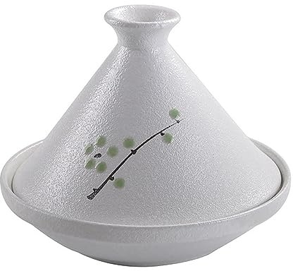WYBZDA Cerámico Tajine Marroqui for Cocinar Tradicional Marroquí Tagine Antiadherente Cazuela De Estofado Olla De Cocción Lenta con Tapa Cerrada(E)