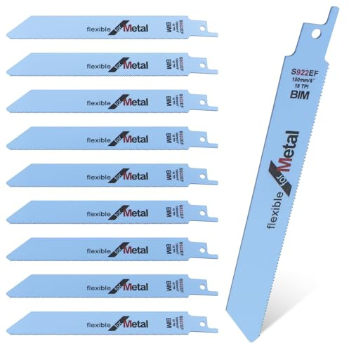 BEASAFY 10 hojas de sierra sable de metal, 150 mm, juego de sierra sable, hojas de sierra flexible para accesorios de sierra sable, hojas de sierra sable para madera, plástico, tubos, metal