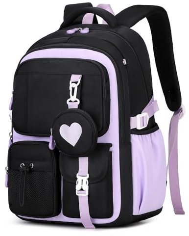 Sisipoet Sac a Dos Fille Primaire Cartable avec Pochette Cœur du CP au CM2