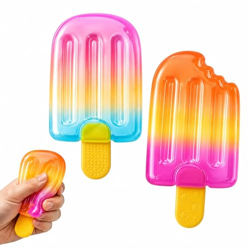 Squishy, 2 Stück EIS Sm Stiel Stressball Anti Stress Spielzeug für Kinder Erwachsene, Squishy Anti Stress Bälle Fidget Toys Sensory Spielzeug für ADHD Autismus