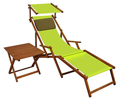 Erst-Holz Gartenliege Sonnenliege Pistazie Liegestuhl Fußteil Sonnendach Tisch Deckchair 10-306 F S T KD