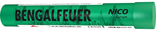 grün, Bengalfeuer KAT F1, intensiv leuchtene Bengalfackel im 5er-Pack.