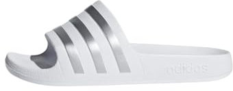 adidas Unisex Kids Aqua adilette Cloud White/Silver Met. / Cloud White 36