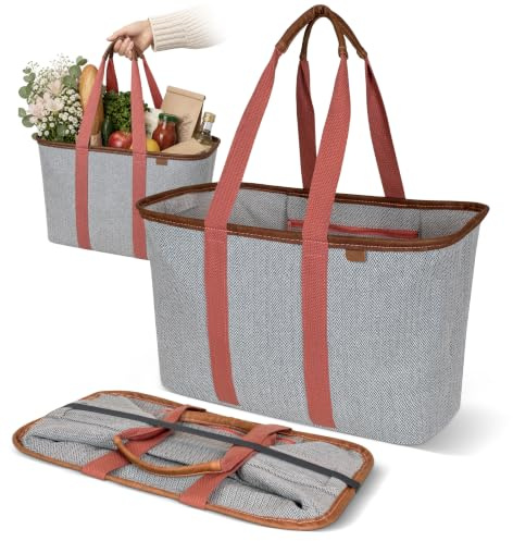 CleverMade 7002-3911-1540 SnapBasket, Rose Herringbone-Luxe-Paquete de 1, 30L US