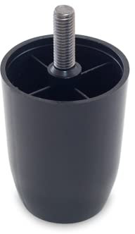 TENDAGGIMANIA Piedi Letto Contenitore, Divano in PVC Nero - Piedini per mobili Altezza 8 cm - 1 Pezzo - Gambe per letto, Tavolini, Poltrone e Pouf Facili da Montare