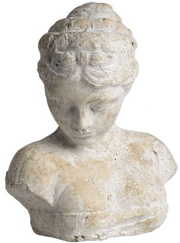 MAISONICA Ladies Head Bust Ornament Aged Stone Effect Woman Sculpture Statue