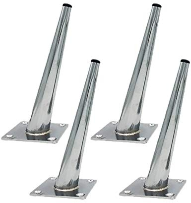 JIAOLUN123 4pcs Sofa Legs Oblique Cone Furniture Feet Metal Table Supporting Feet Cabinet,Suitable for all kinds of furniture DIY,Furniture Replacement Legs,Silver(15cm)
