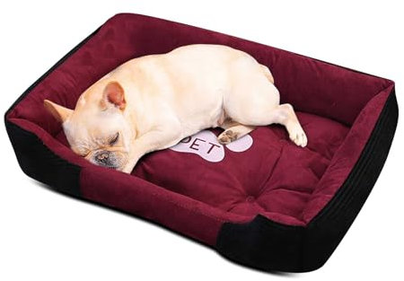 PETCUTE Hundekorb Hundebett Grosse Mittlere Kleine Hunde Waschbar Hundematte Weich Hundeschlafplatz Flauschig Hundebetten mit Kleines Kissen XXXL-120×90×15CM