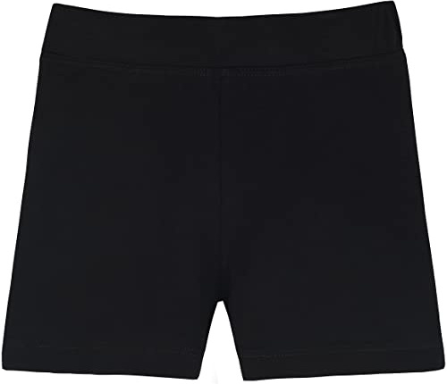 Lilax Girls' Basic Solid Soft Dance Short for Gymnastics or Under Skirts (7 Years, Black)