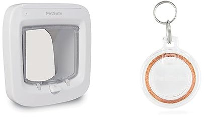 PetSafe Exclusive Entry Cat Flap, Microchip Activated, Easy Install, 4-Way Locking, Energy Efficient, Draught Excluder, White Plastic Frame, Cats, Cat Flap