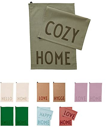 Design Letters Lieblings 2er Set Geschirrtücher 60x40 cm | 100% Bio-Baumwolle geschirrhandtücher, spültücher | küchenhandtücher mit Oeko-Tex-Zertifiziert, weich, saugfähig und trocknet schnell