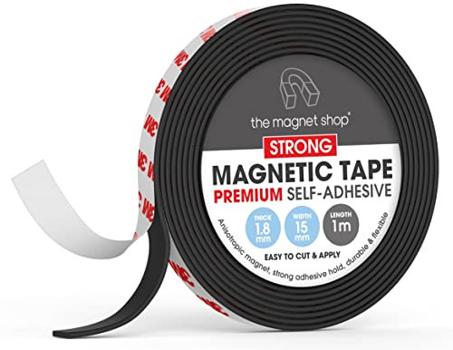 TMS Magnetic Tape Self Adhesive | 1 metre Roll of Sticky Magnet Strips | Make Fridge Magnets for Crafts | Easy to Cut and Stick On | for Home, Office or DIY