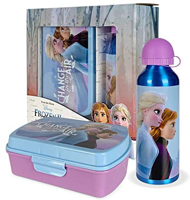 Nada Home Set Pranzo 2 piezas Disney Frozen Elsa y Anna Botella 500 ml fiambrera 5390