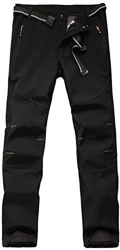 FLYGAGA Herren Wanderhose Softshellhose Warm Gefüttert Fleece Winterhose SkiHosen Snowboardhose Wasserdicht Winddicht Berghose Funktionshose Trekkinghose Outdoorhose Herbst Winter