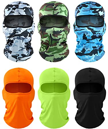SATINIOR 6 Pcs Ski Balaclava Men Full Face Cover Mask,Camo,Trendy