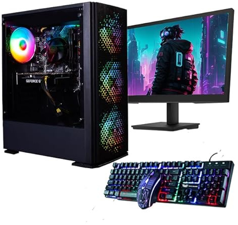 Veno Scorp Gaming PC – New 24 75HZ Gaming Monitor Bundle AMD Ryzen 5 5600G With Radeon Graphics, 8 GB RAM 3200MHZ DDR4, 1TB HDD, 500W 80+ PSU, Wifi, Windows 11, Titan ARGB Gaming Case.