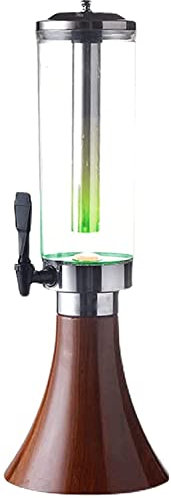 Dispensador de Bebidas Dispensador de Torre de Cerveza, dispensador de Cerveza de Barril frío de 3 litros, con Tubo de Hielo extraíble de Acero Inoxidable y Luces LED, fácil de Limpiar (Color: A)