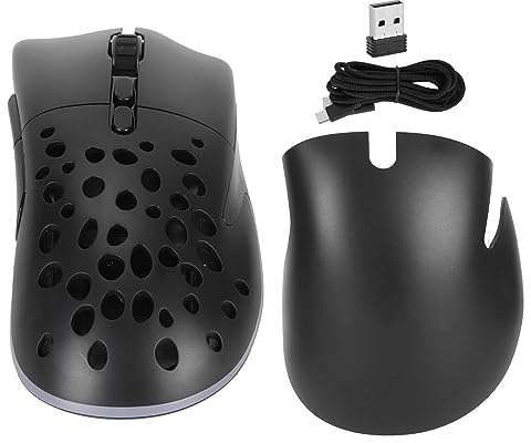 ciciglow Kabellose Gaming-Maus, RGB-leuchtende Computermaus, 7 Tasten, Einstellbare DPI, Ergonomische Gaming-Mäuse für Home-Office-Studien, Typ-C-Ladung
