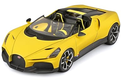 Bburago - Bugatti W16 Mistral, Diecast Modell mit Motorhaube und zu öffnenden Türen, Realistische Innenausstattung, Offizielle Bugatti Lizenz, Empfohlenes Alter ab 3 Jahren