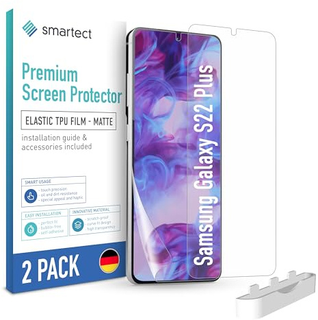 smartect TPU Schutzfolie 2 Stück Matt für Samsung Galaxy S21 Plus, HD Panzerfolie Anti-Kratzer, Displayschutz entspiegelt, Blasenfrei, Fingerabdruck kompatibel, Hüllenfreundlich
