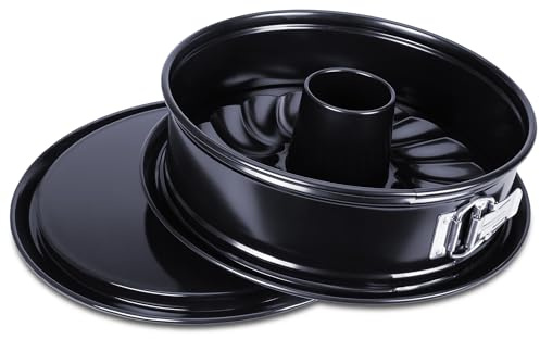 Städter Springform Emaille 26 cm - mit Flach- & Rohrboden | Black Edition, schnitt- & kratzfest, PFAS-frei, Antihaftbeschichtung, temperaturbeständig bis 230 °C